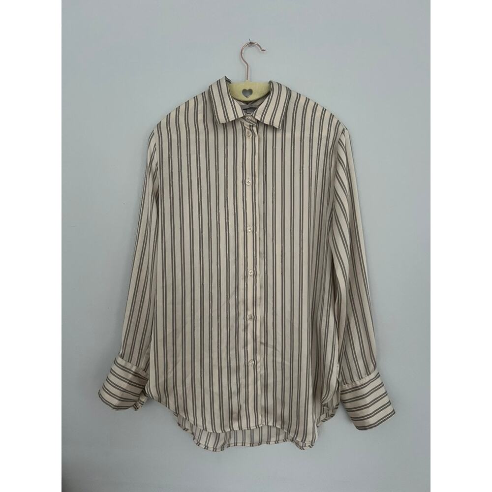 Satin Oversized Button Up Shirt